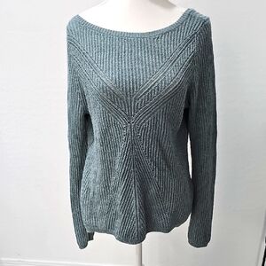 Maurices Muted BlueCrew Neck Sweater with Ribbed Texture and Relaxed Fit